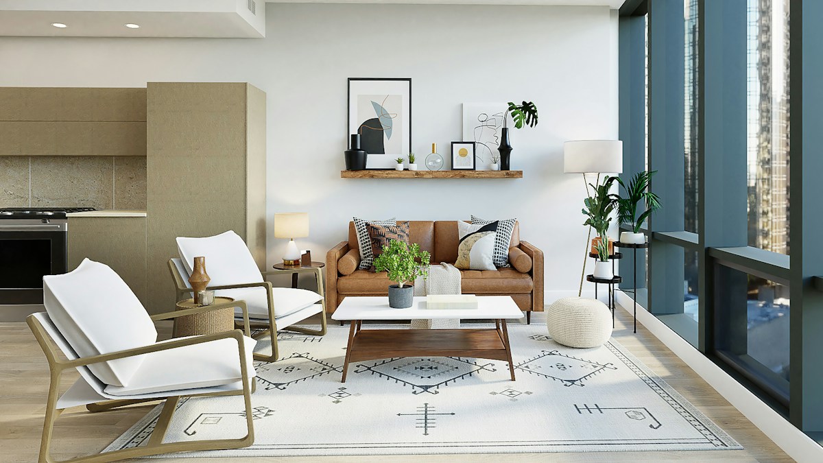 Warm interior with elegant wallcovering